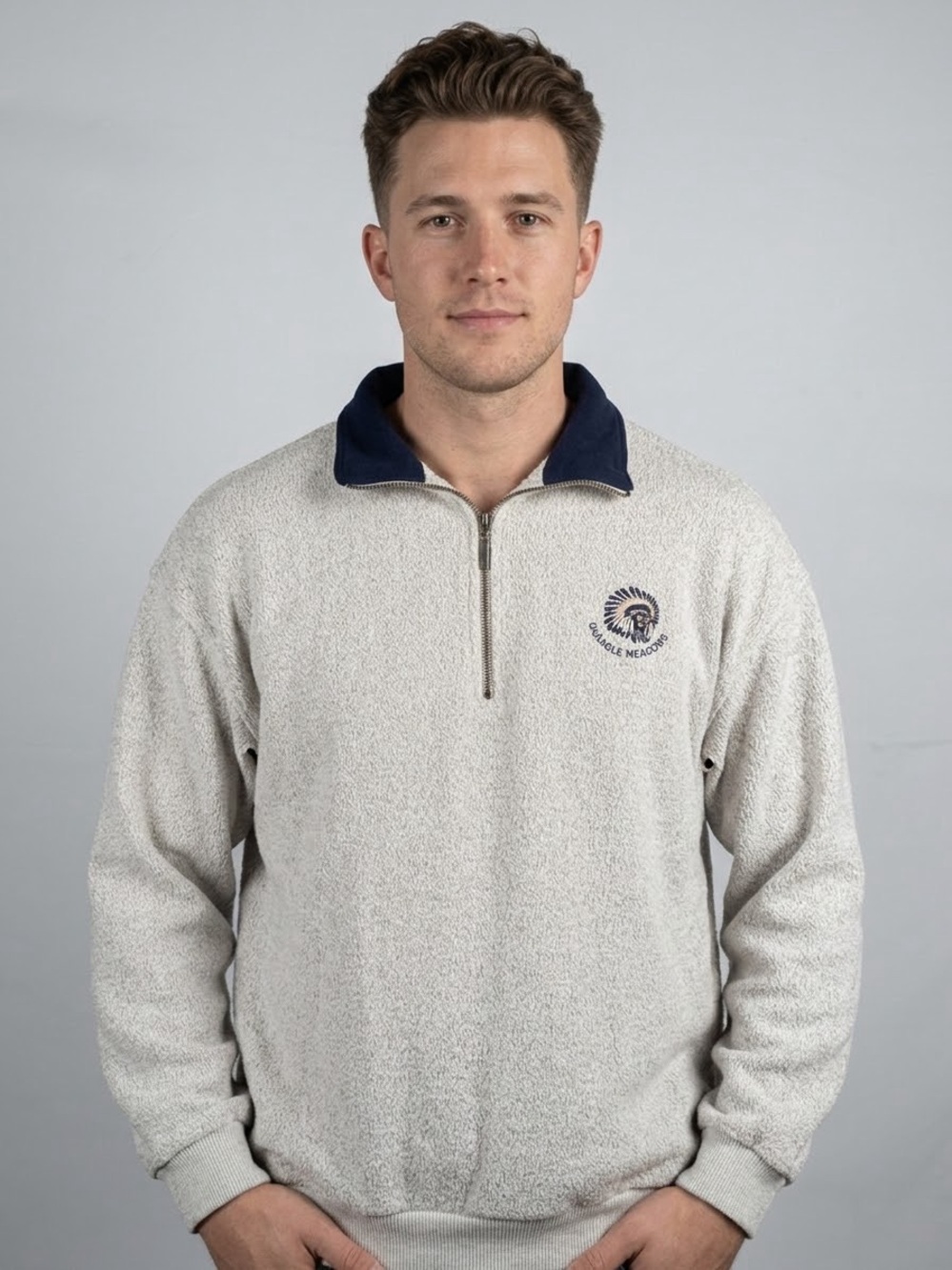 Straight Down Sweater Vintage Graeagle Meadows Golf Fleece Pullover XL